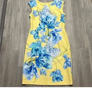 Yellow and Blue Floral Dress